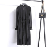 Two layers chiffon pleated dress