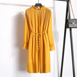 Two layers chiffon pleated dress