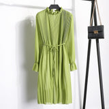 Two layers chiffon pleated dress