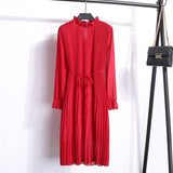 Two layers chiffon pleated dress