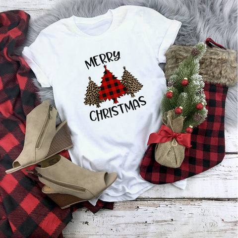 Plaid Merry Christmas T Shirt