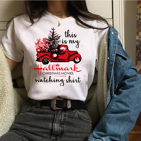 Christmas gift Funny white t-shirt Women's