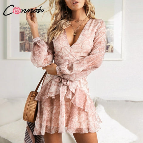 Conmoto Vintage Print Summer Dresses Female
