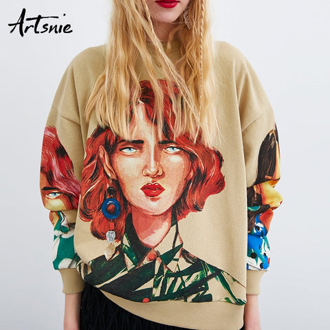 Artsnie streetwear character print women